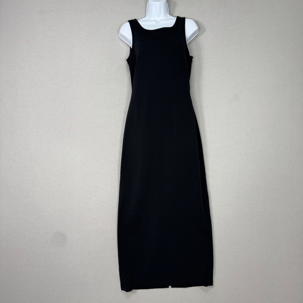 Vintage Moda Intl Maxi Dress Womens M Black Tie Open Back 90s Y2K Grunge Formal